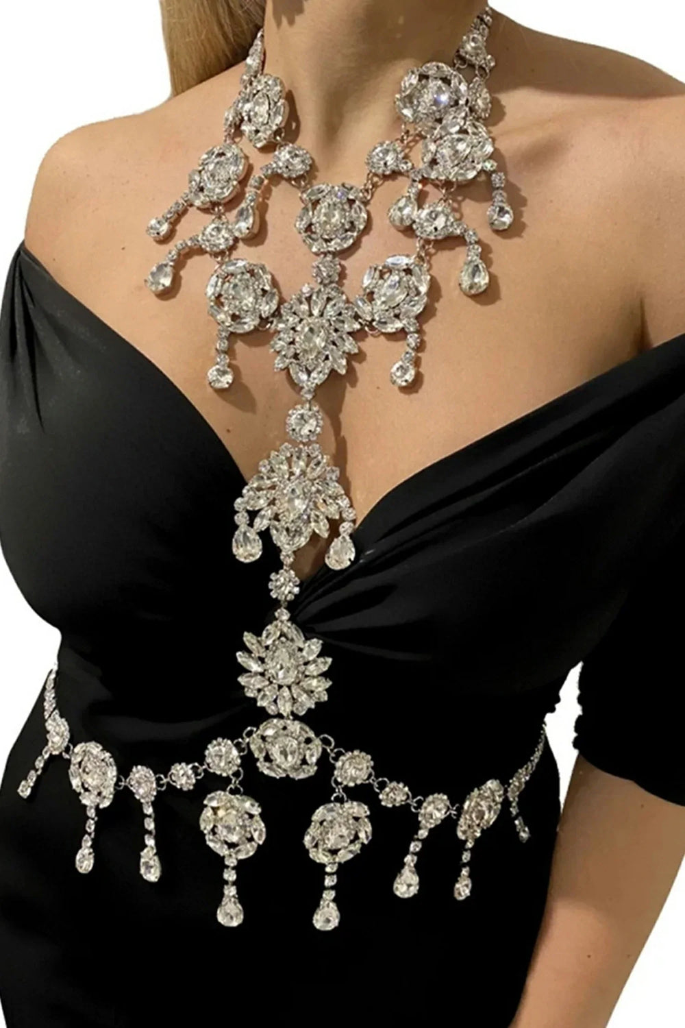 AIIZIE ANNALYSIA FLORAL CRYSTAL BODY CHAIN - product image