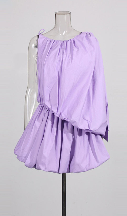 AIIZIE HEA LILAC ASYMMETRICAL BUBBLE MINI DRESS | STATEMENT WOMEN'S FASHION - product image