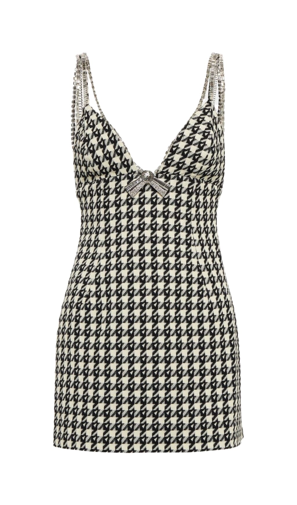 SCHWARZES MINIKLEID MIT DECO-SCHLEIFE UND MEHRFARBIGER PASSFORM