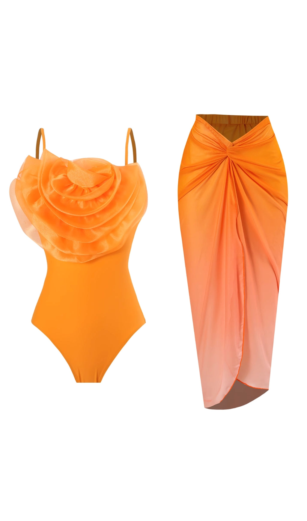 COSTUME DA BAGNO DANAE FIORI D'ARANCIO DUE PEZZI