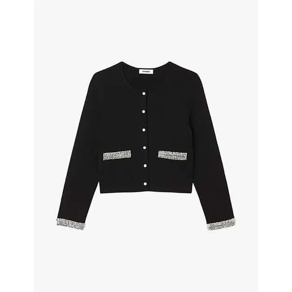 NAMAL EMBELLISHED CARDIGAN IN BLACK
