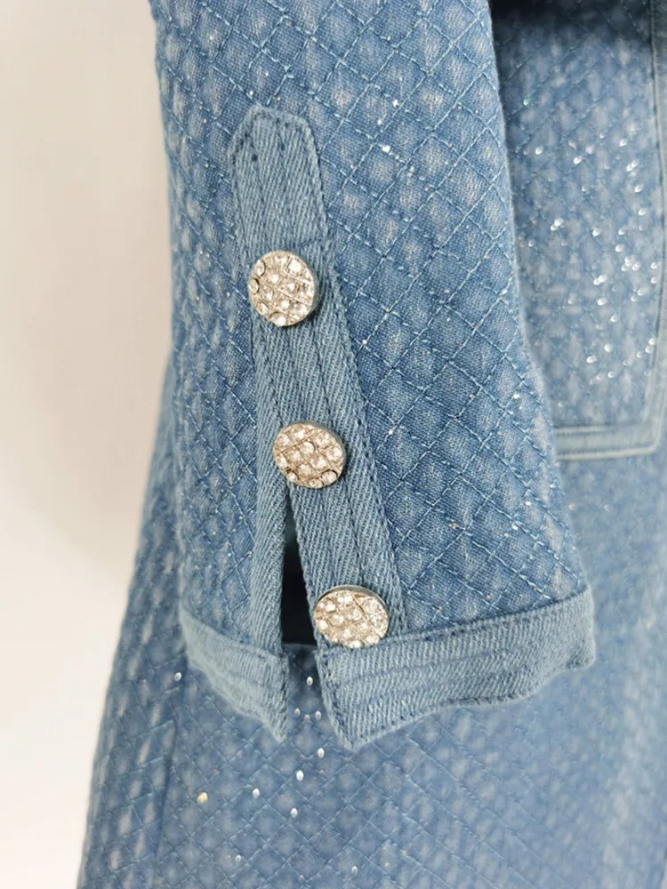 AIIZIE ANGELA DENIM JACKET IN BLUE - product image