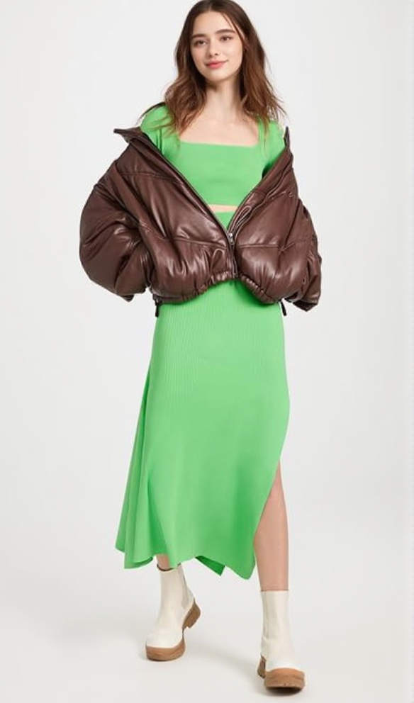 Tiffany – Langärmliges Cocktailkleid mit Cut-outs in Grün