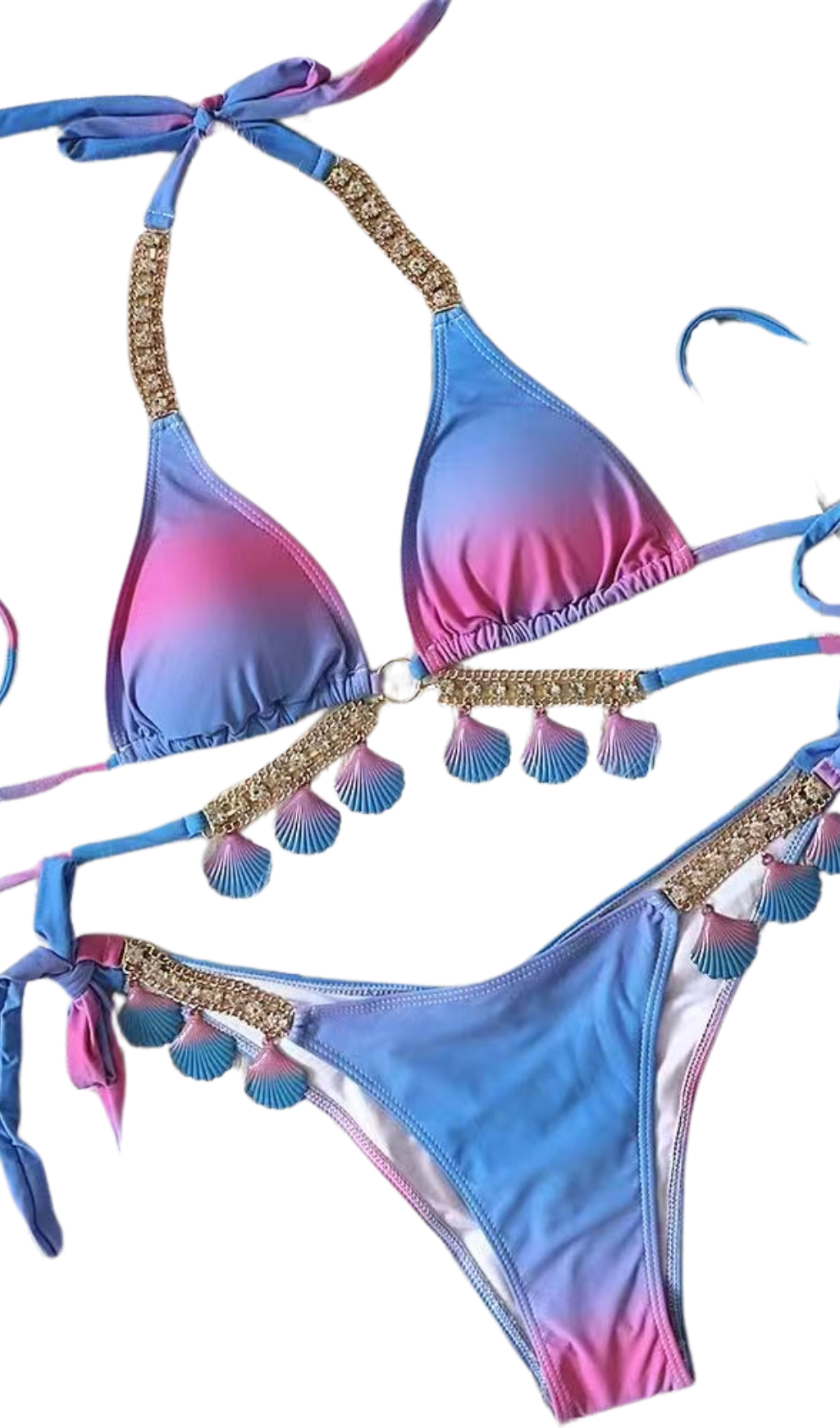 LUPITA SHELL BIKINI IN BLUE