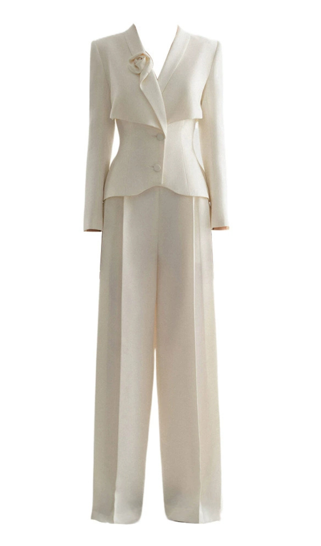 AURORA JACKE MIT BLUMENDETAIL IN WEISS