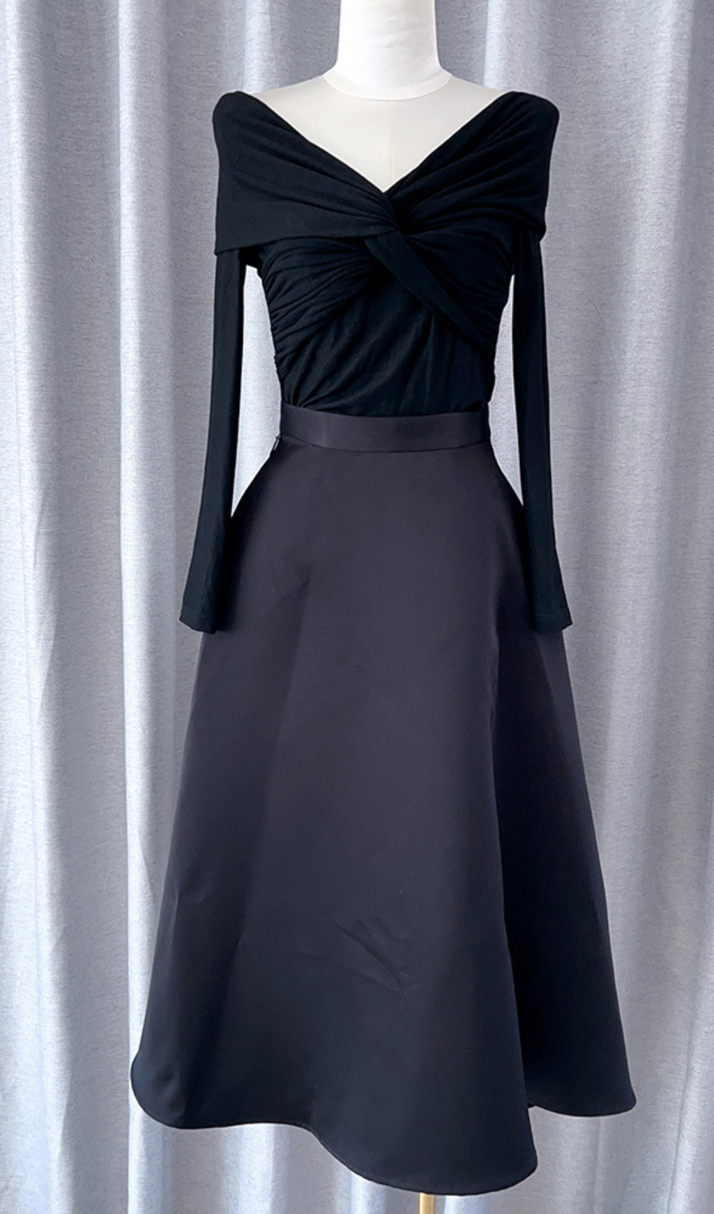 Schwarzer Vintage-Rock mit hoher Taille