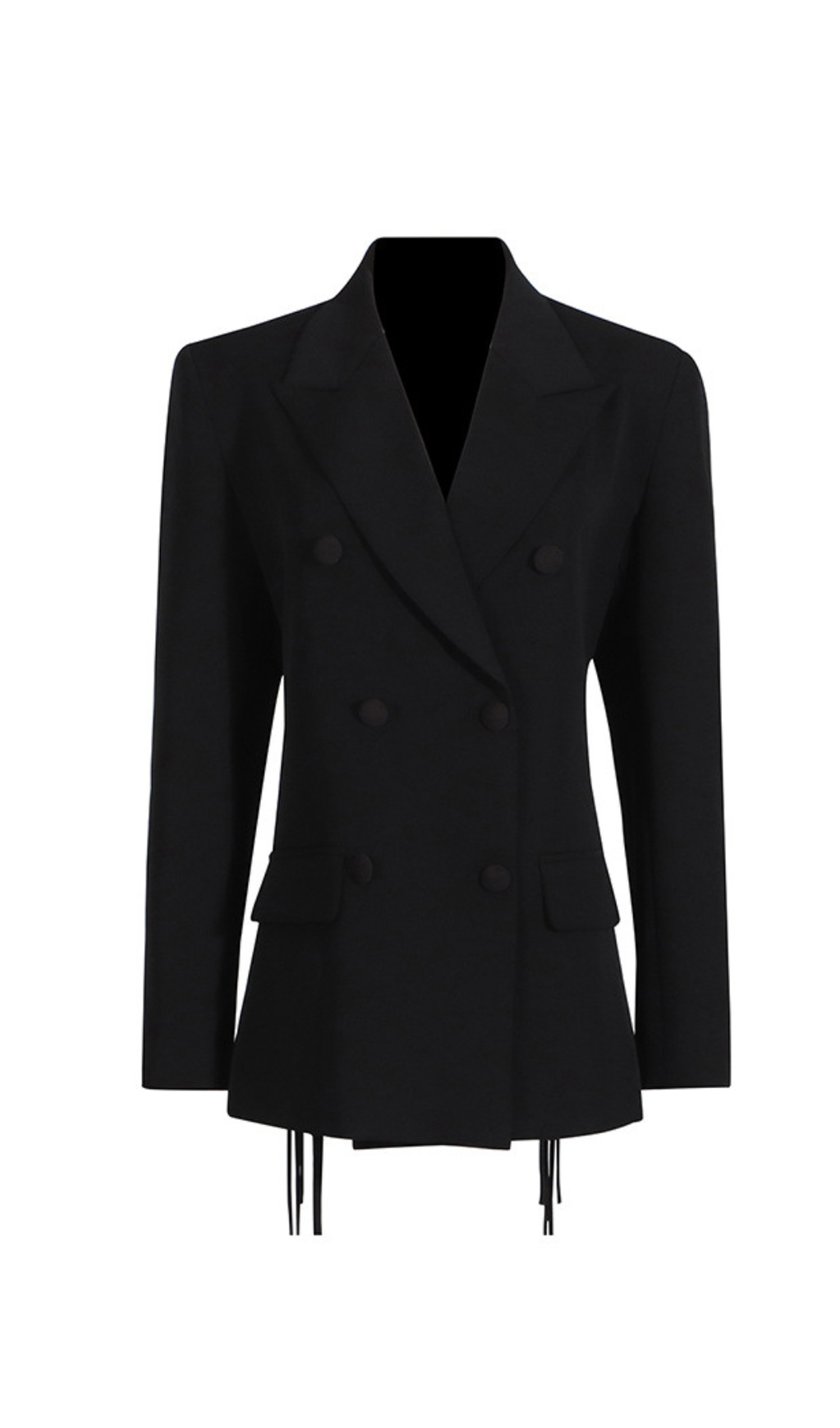 Vienna Hollow Fringe Rückenfreier Blazer in Schwarz