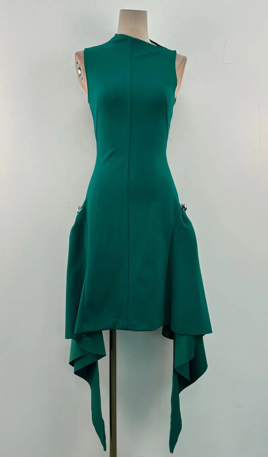 Amato – Ärmelloses Minikleid mit Fransen in Grün