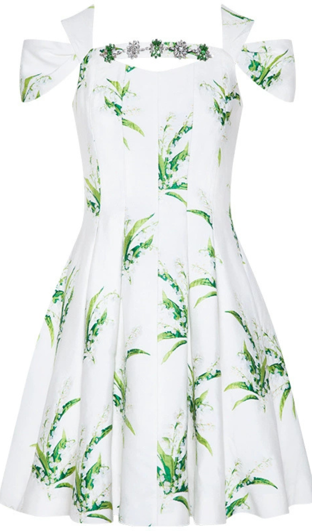FLORAL PRINTED MINI DRESS IN WHITE