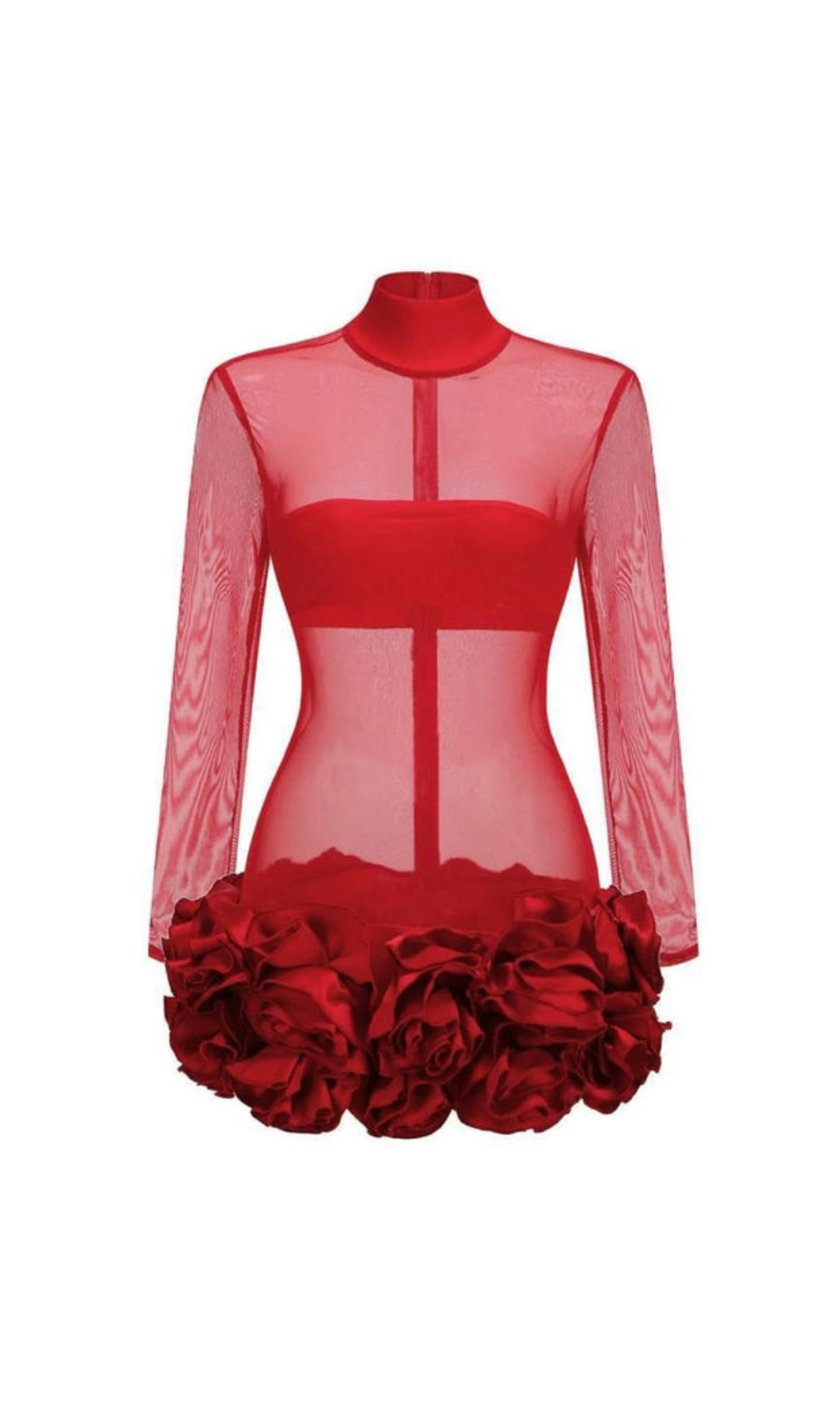 MINI ABITO DECORATO SAMANTHA POPPIES IN ROSSO