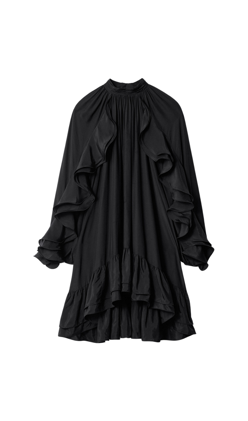 Alani – Verziertes Minikleid mit Rüschen in Schwarz