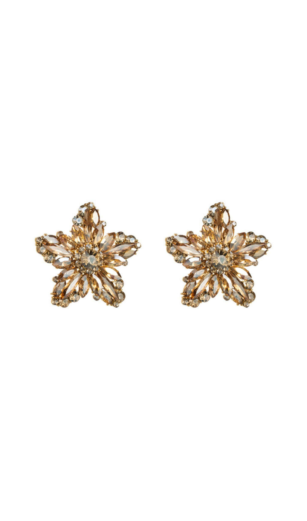 FLOWER RHINESTONE EARRINGS