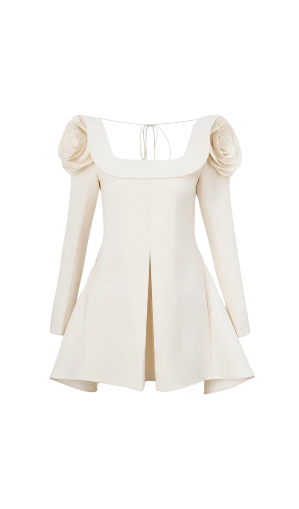 FLOWER SQUARE NECKLINE MINI DRESS IN APRICOT