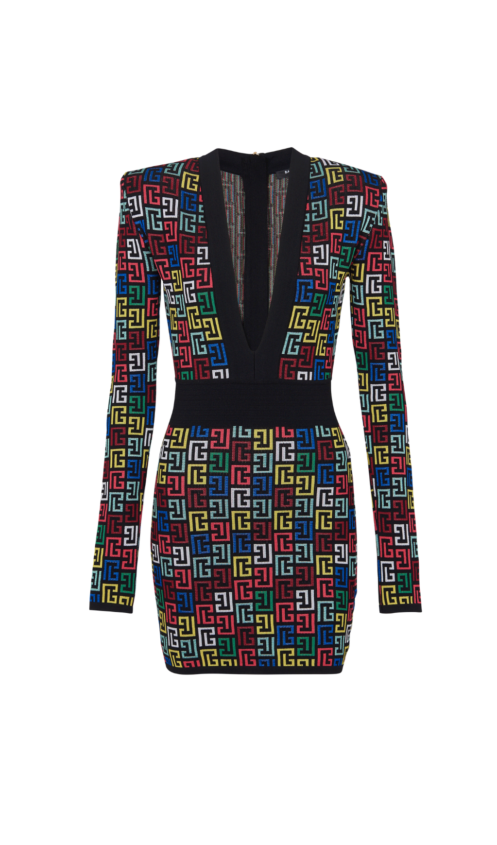 QUANNA MEHRFARBIGES MINIKLEID AUS STRICK MIT MONOGRAMM