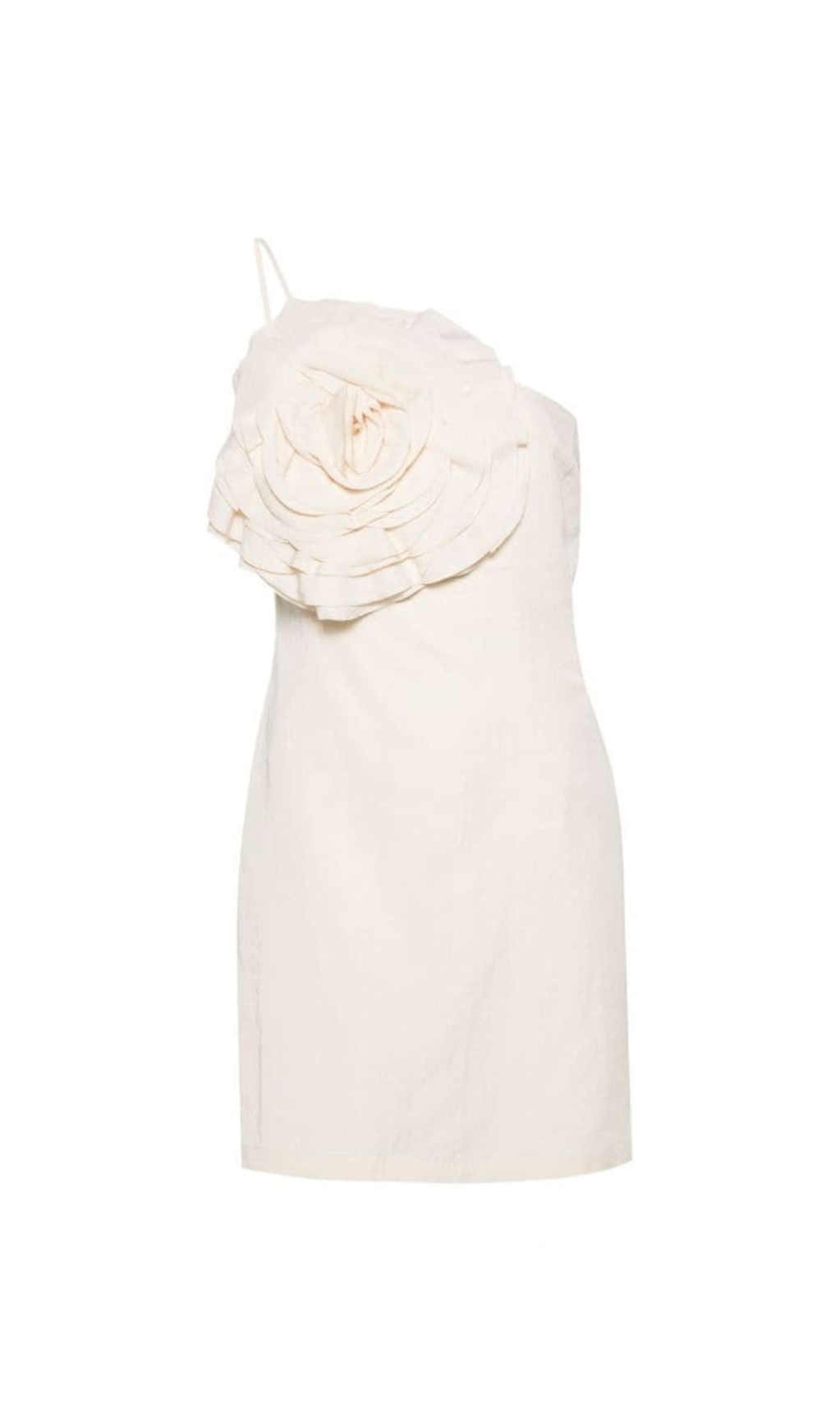 AMITY ONE-SHOULDER MINIKLEID MIT BLUMENAPPLIKATIONEN IN WEISS