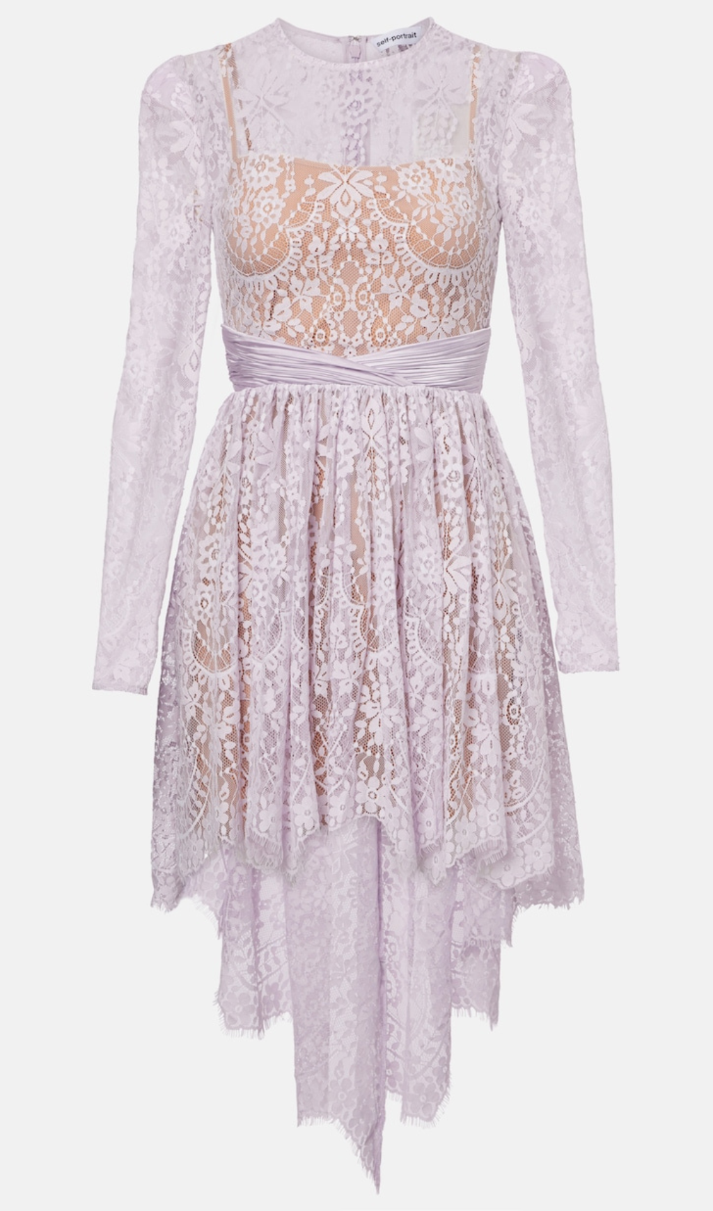 LILAC LACE SATIN MINI DRESS