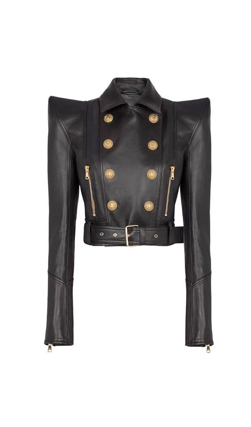 Perfecto – Kurze Lederjacke in Schwarz