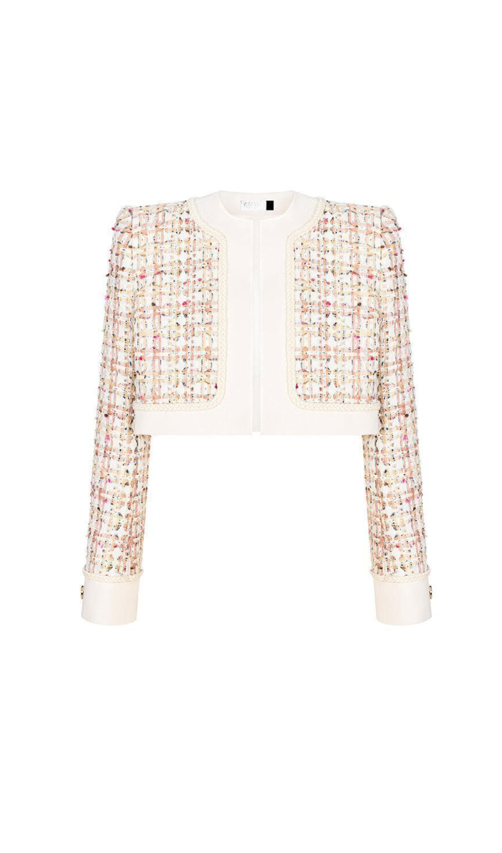 Carlin Patchwork-Tweedjacke in Rosa