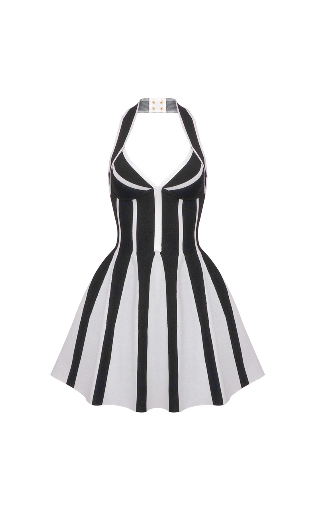 Kriaden – Ausgestelltes Neckholder-Minikleid aus Strick