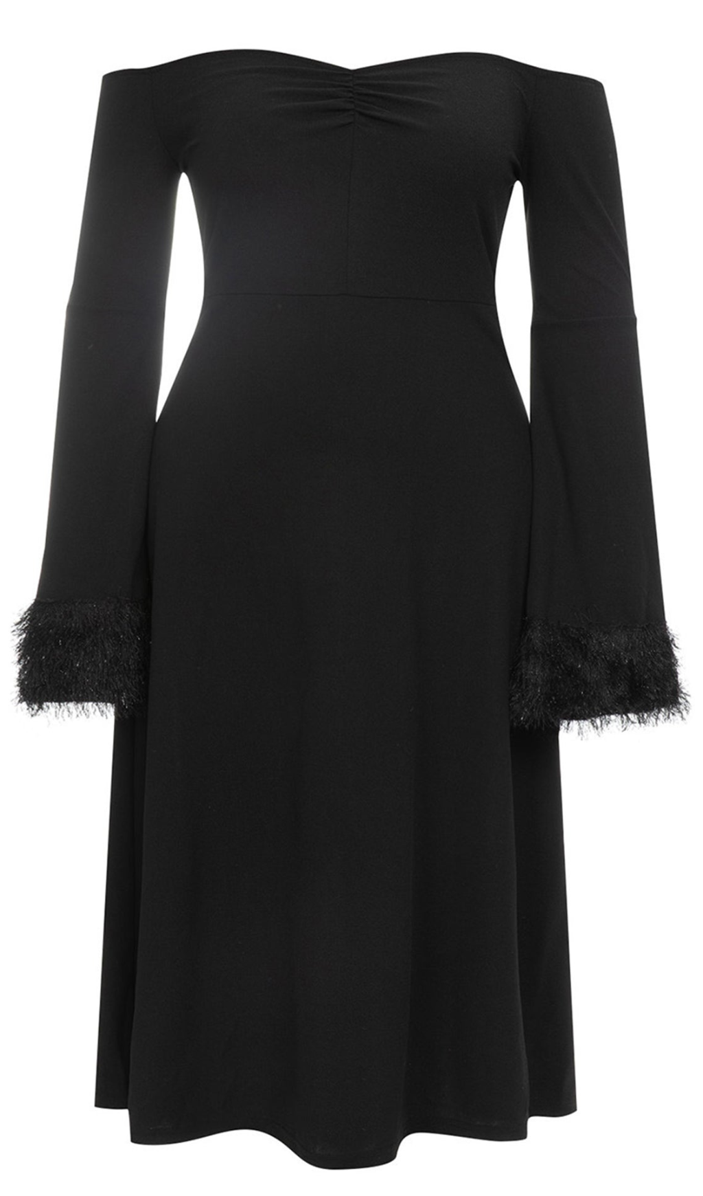 Zia schulterfreies Midikleid