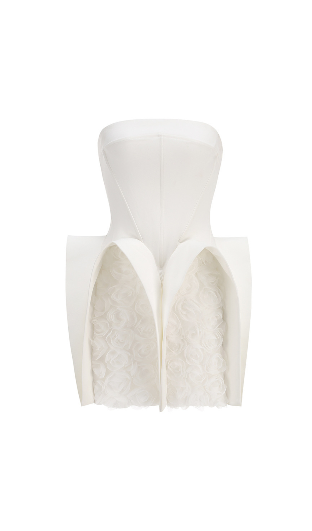 Beverly Calais – Trägerloses Minikleid mit Blumenmuster