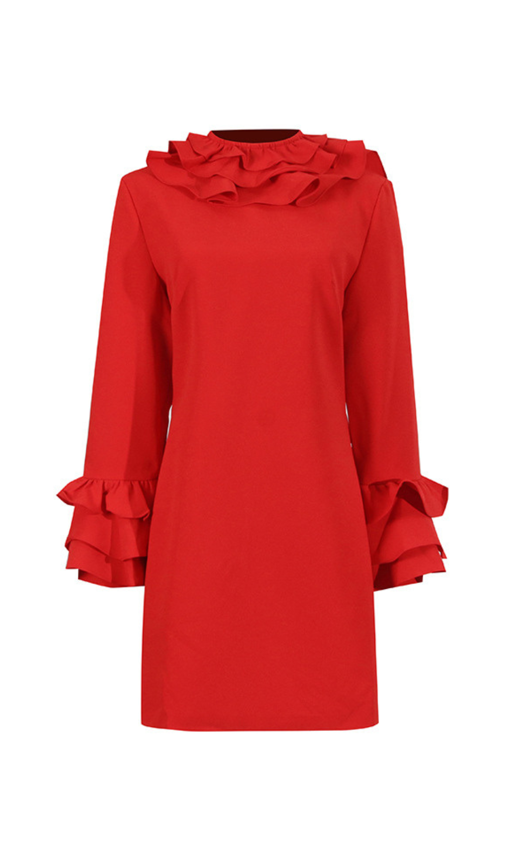 Alessandro – Rückenfreies Minikleid mit Rüschen in Rot