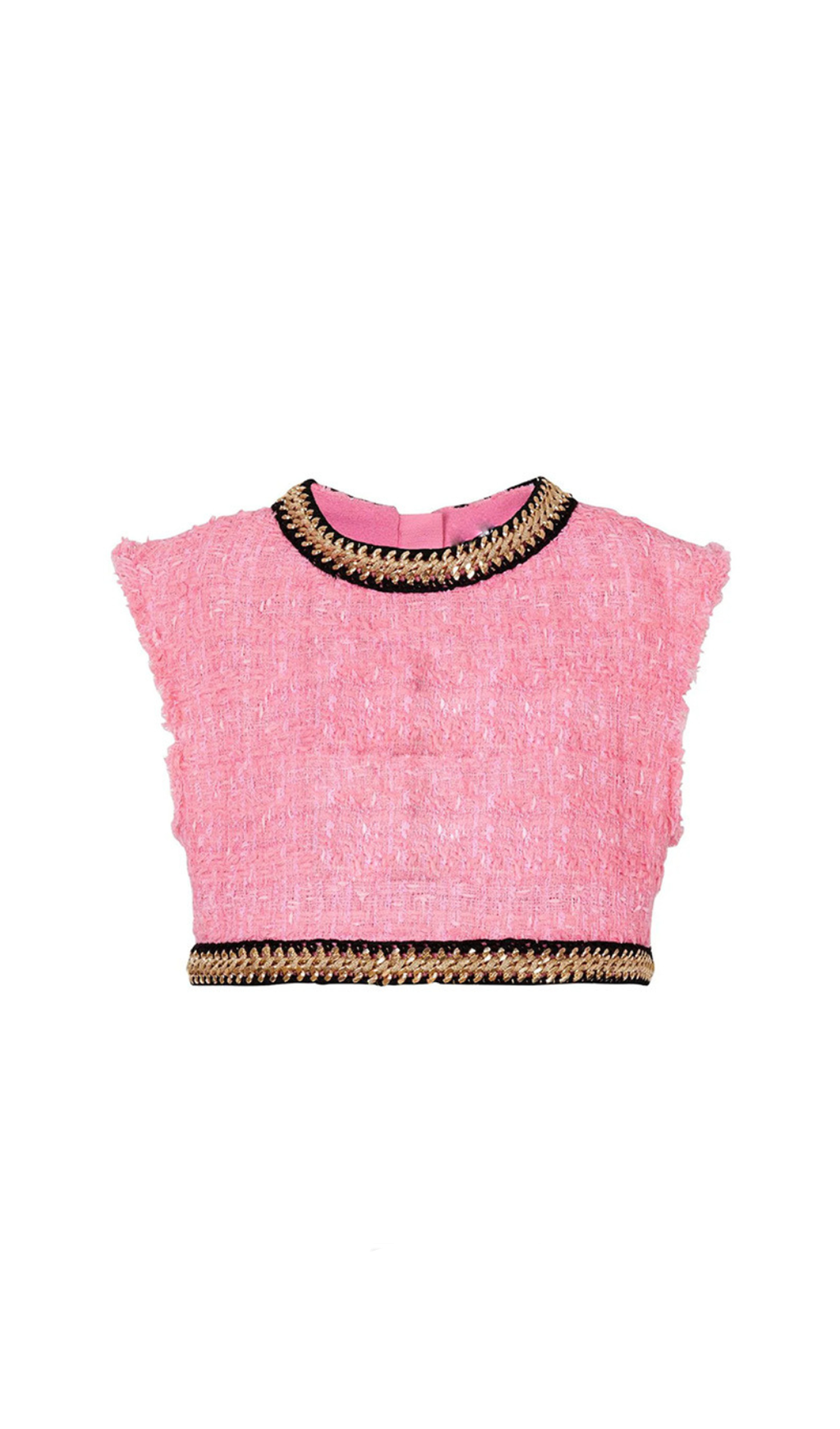 BESTICKTES KURZES TOP IN PINK