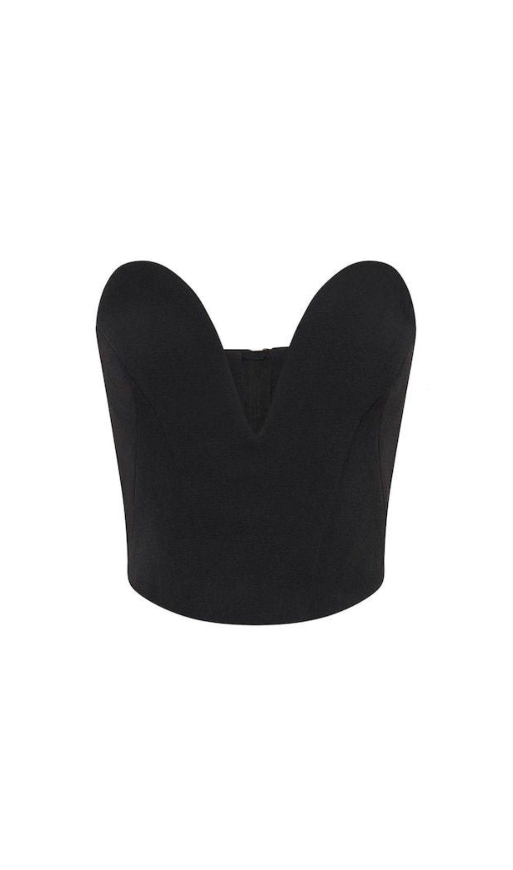 Plunge-Korsett-Top in Schwarz