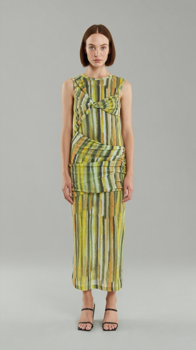 WIND THROUGH TANK DRESS | BRUSH STROKE