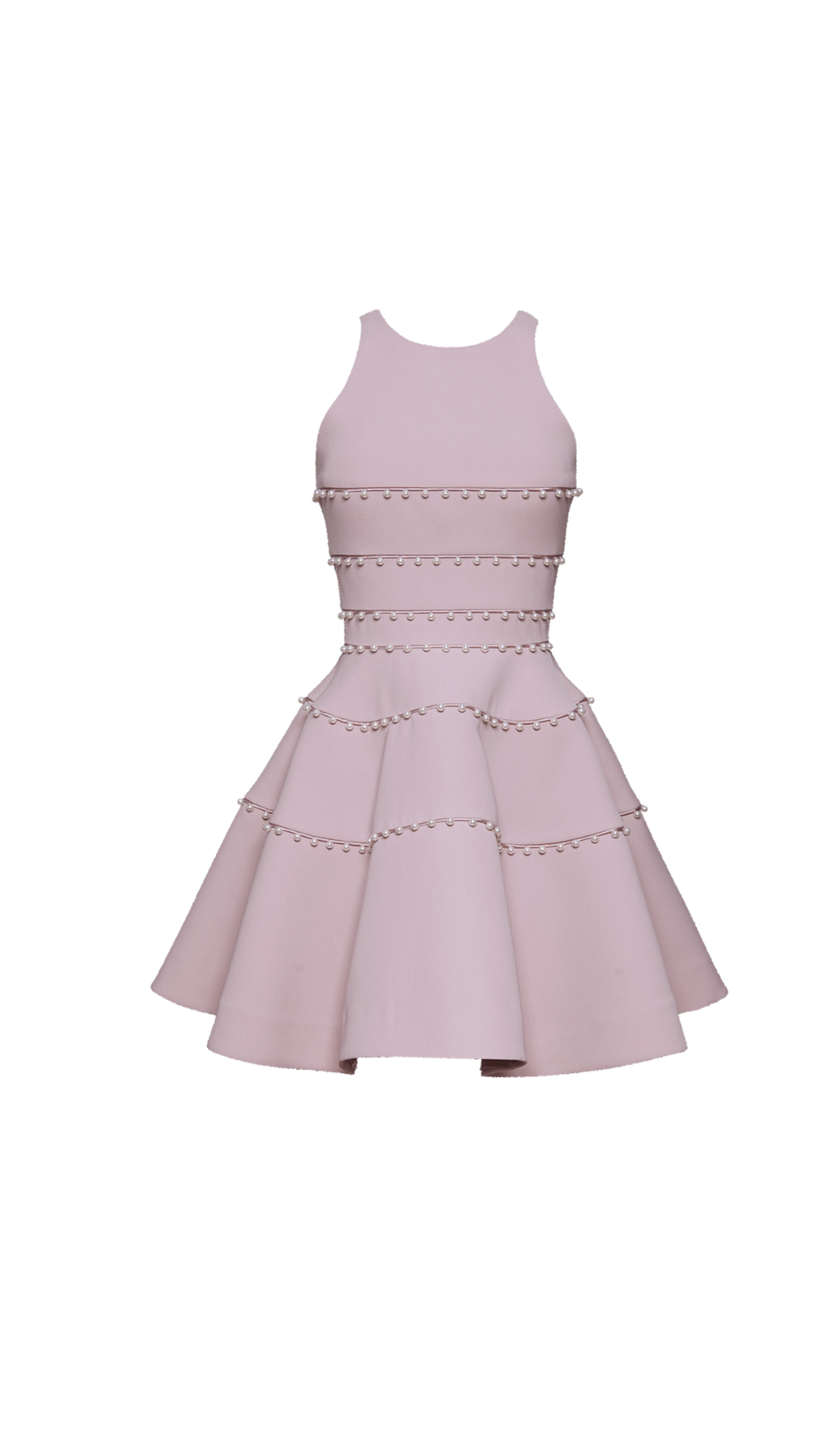 A-LINIEN-MINIKLEID MIT PERLEN-DETAIL IN PINK