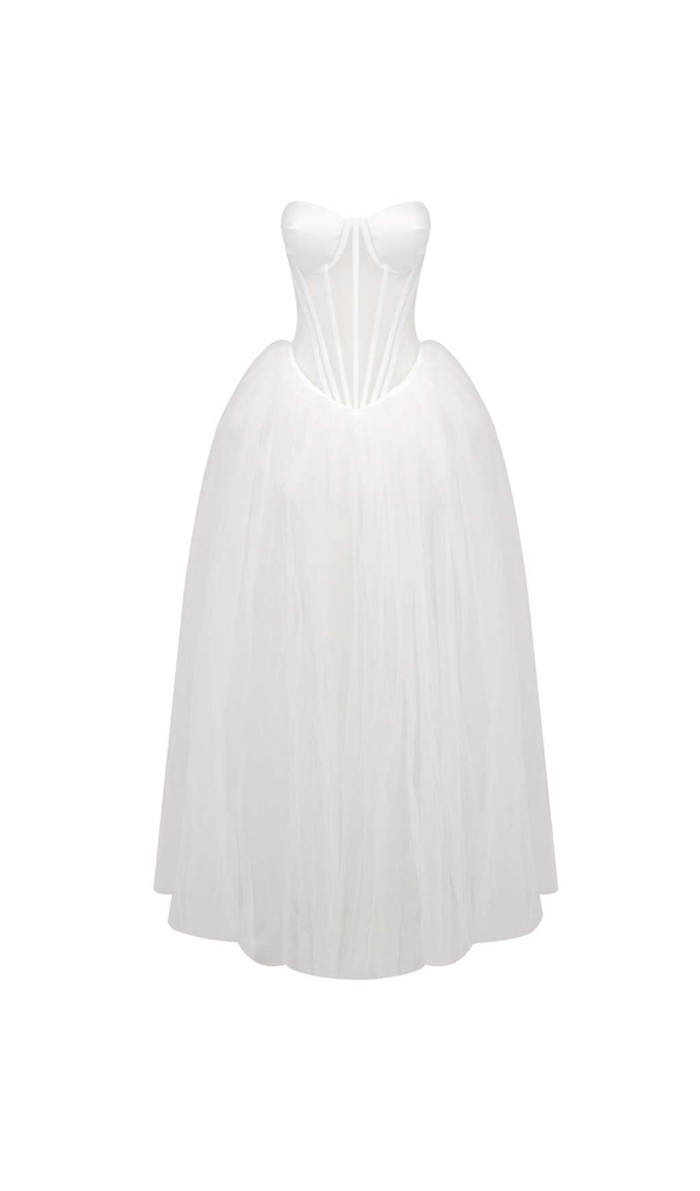ODILE STRAPLESS GOWN IN WHITE