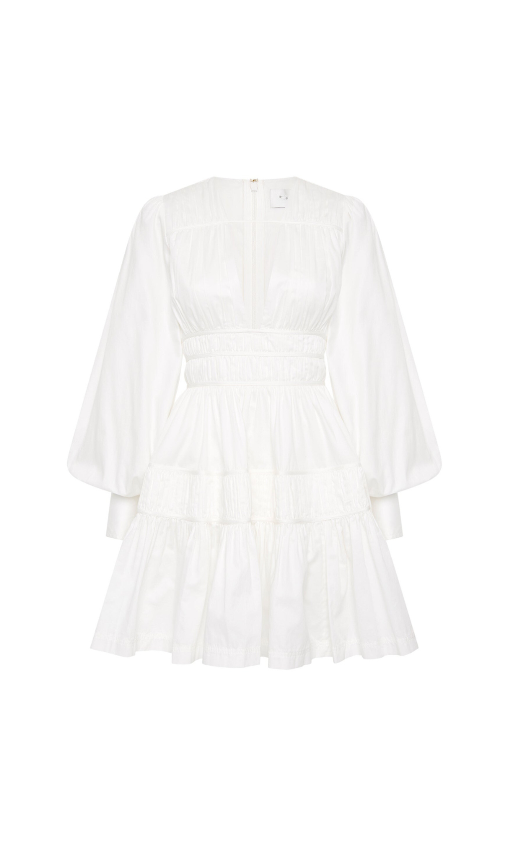 VALERIE FALLINGWATER RÜSCHEN-MINIKLEID IN WEISS