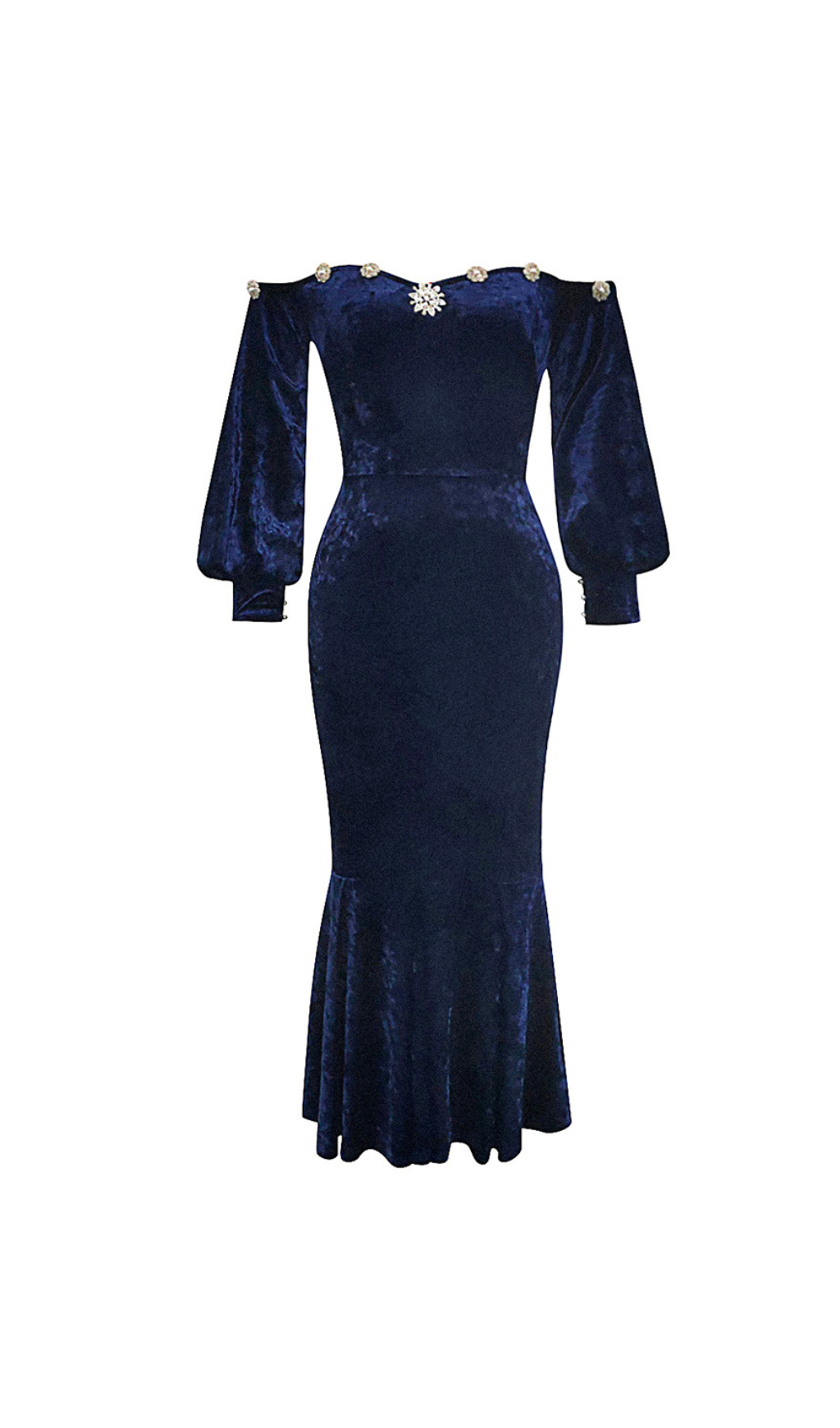 ABITO MIDI IN VELLUTO MONOSPALLA AVVOLTO SUI FIANCHI