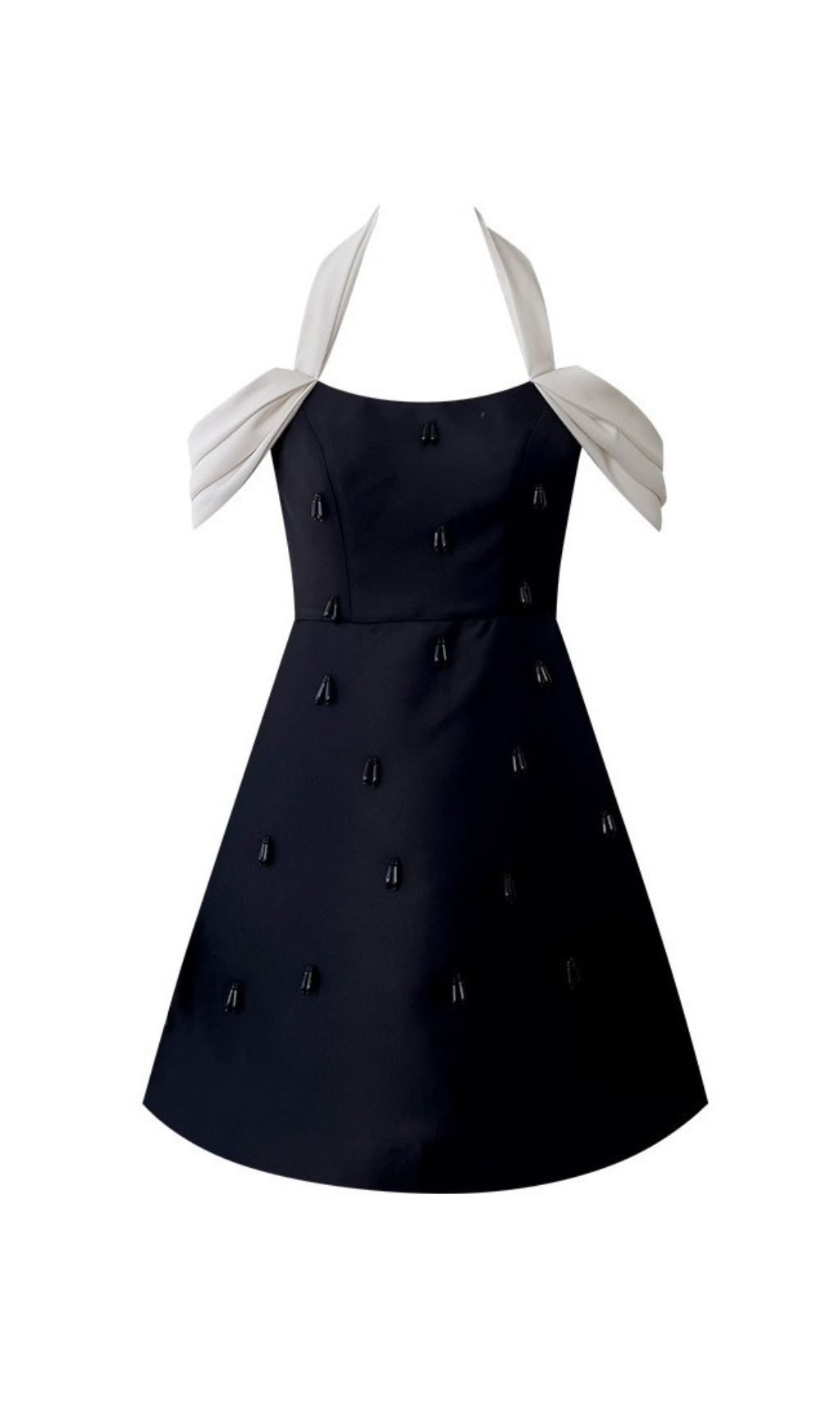 A-LINIEN-MINIKLEID AUS TAFT MIT NECKHOLDER-AUSSCHNITT