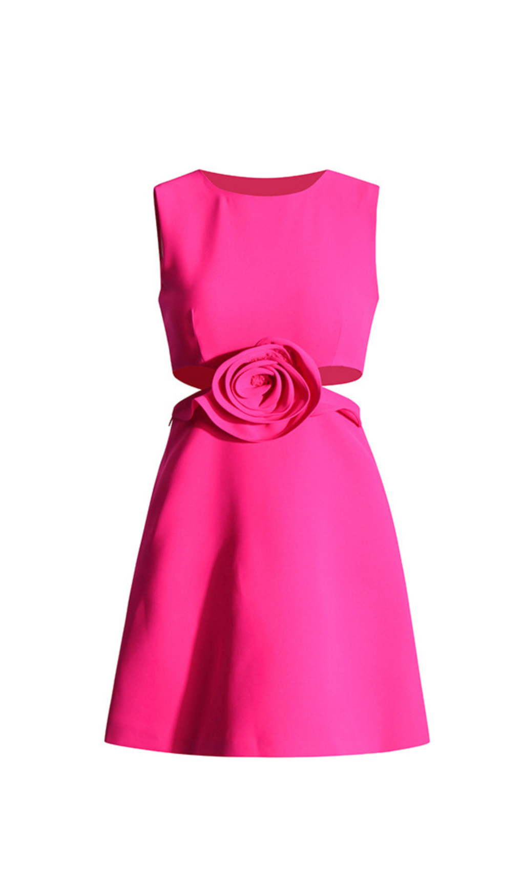 ÄRMELLOSES MINIKLEID MIT CUTOUTS UND BLUMEN