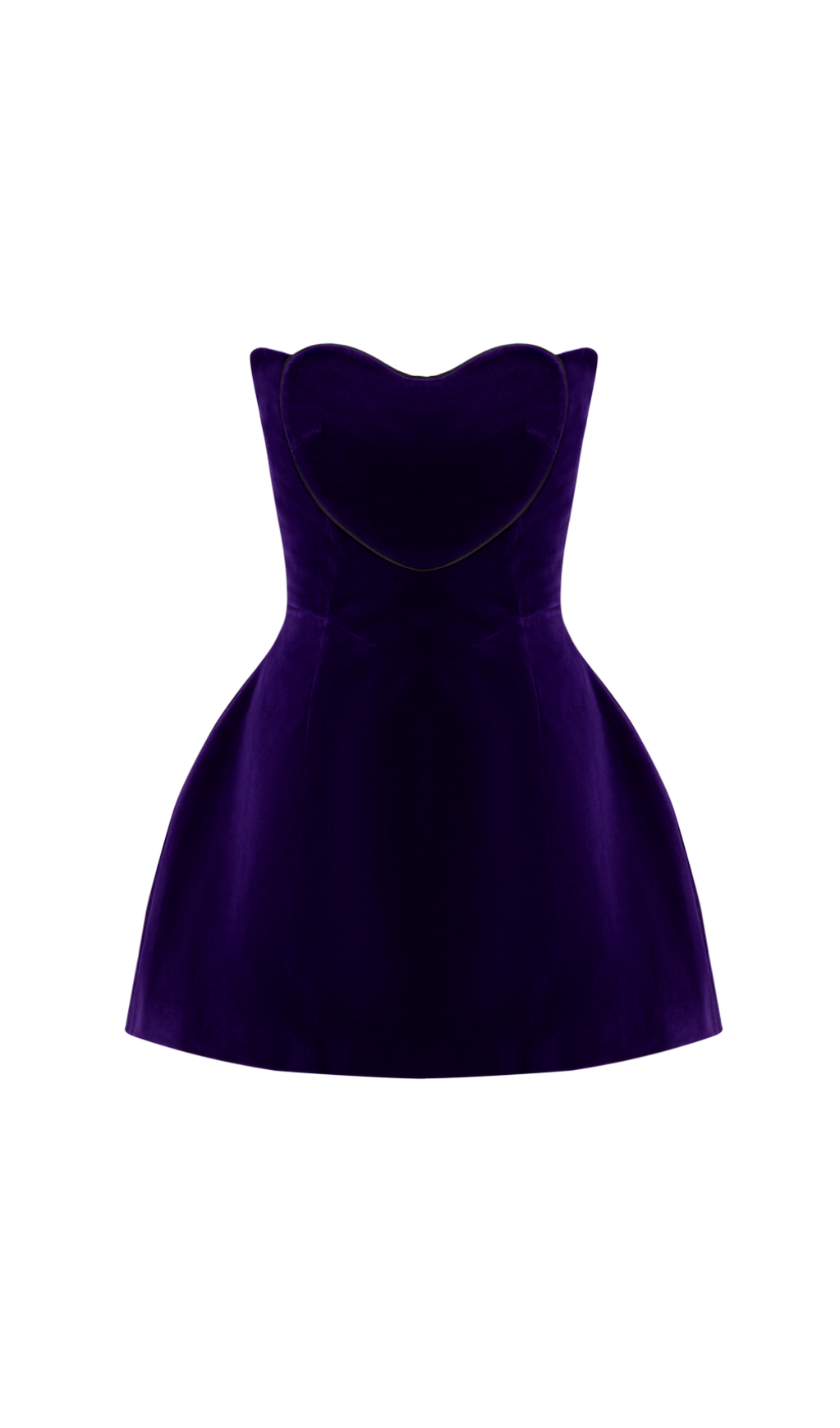 MINI ABITO IN VELLUTO CON CUORE E SPALLE SCOPERTE