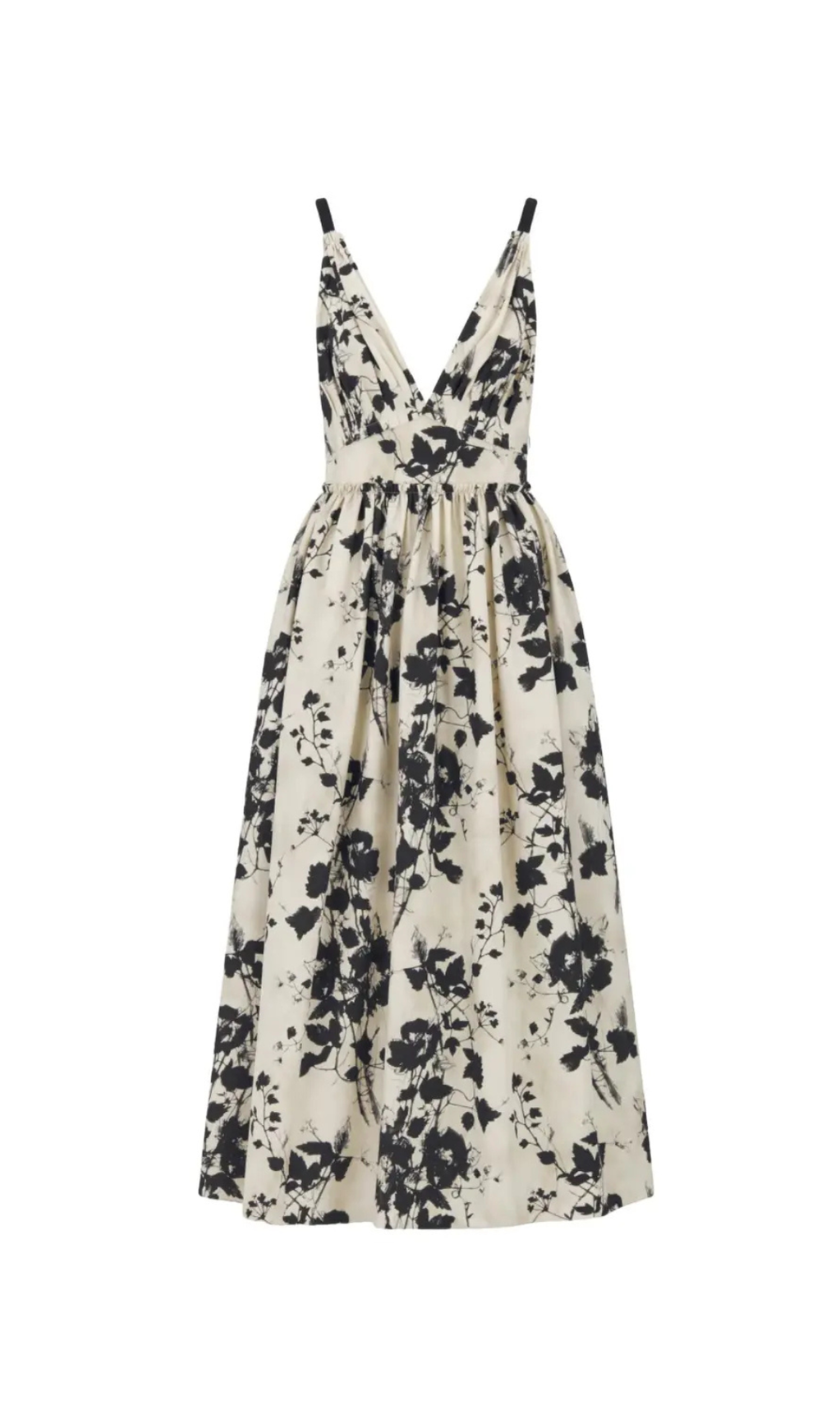 MINIKLEID MIT V-AUSSCHNITT UND BLUMENDRUCK IN WEISS