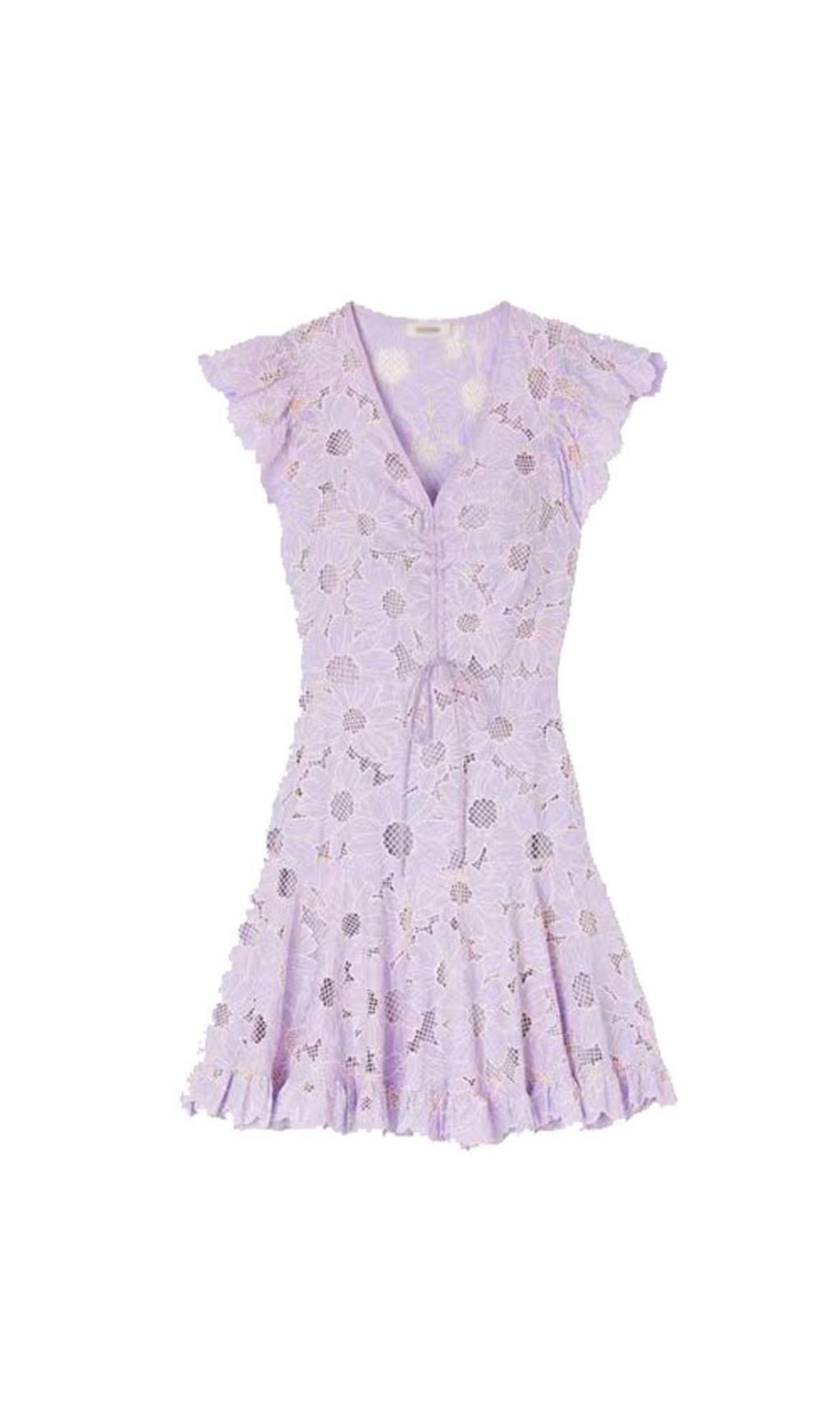 DANIE FLORAL LACE MINI DRESS IN PALE PURPLE