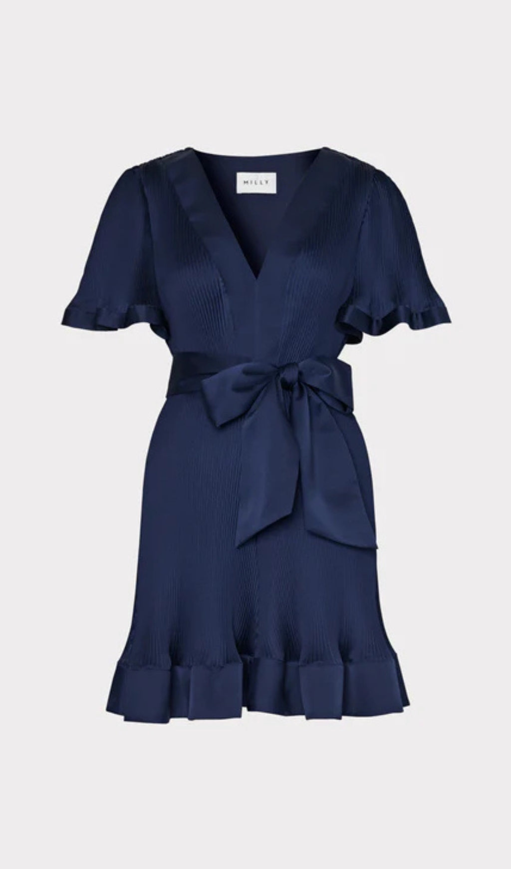 MINIKLEID AUS SATIN MIT PLISSEE