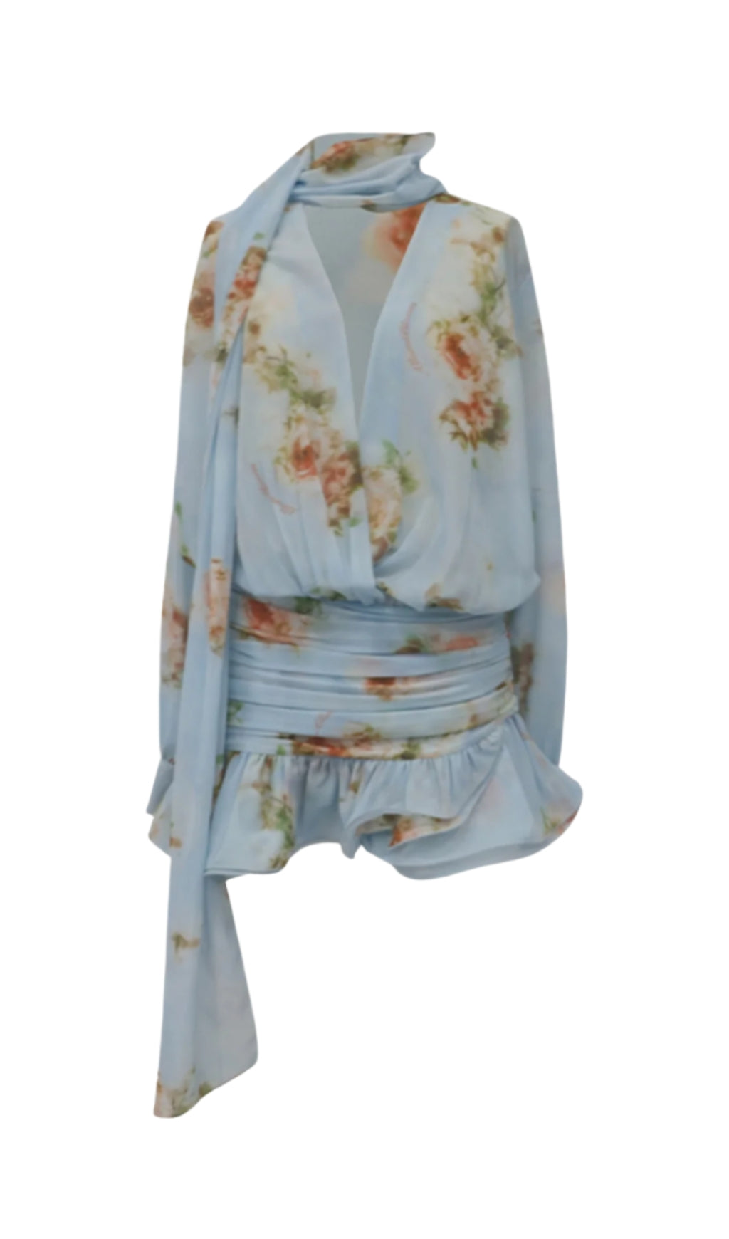 Bhakti – Minikleid aus Chiffon mit Rüschen und Blumenmuster