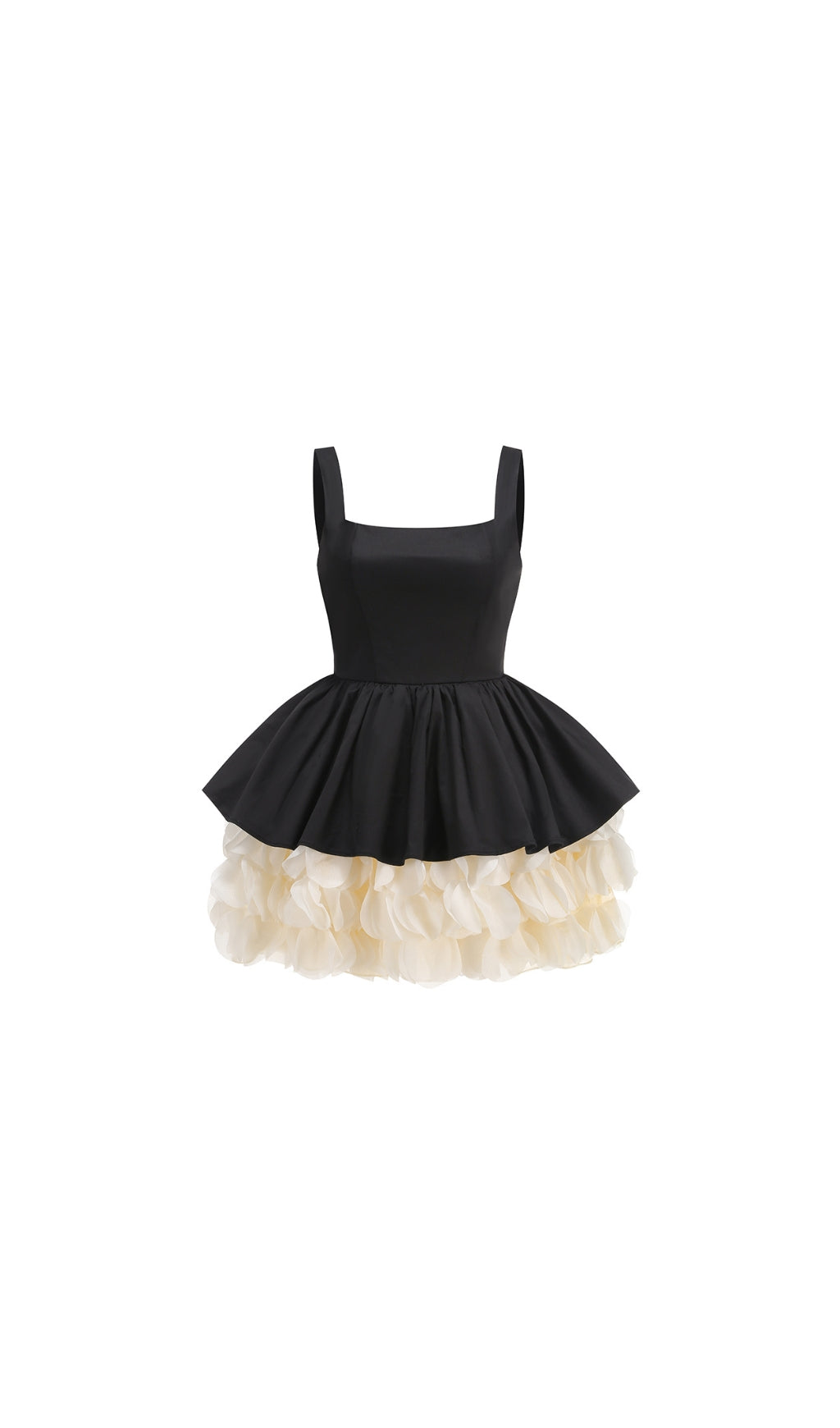 Schwarzes Minikleid mit Puffrock