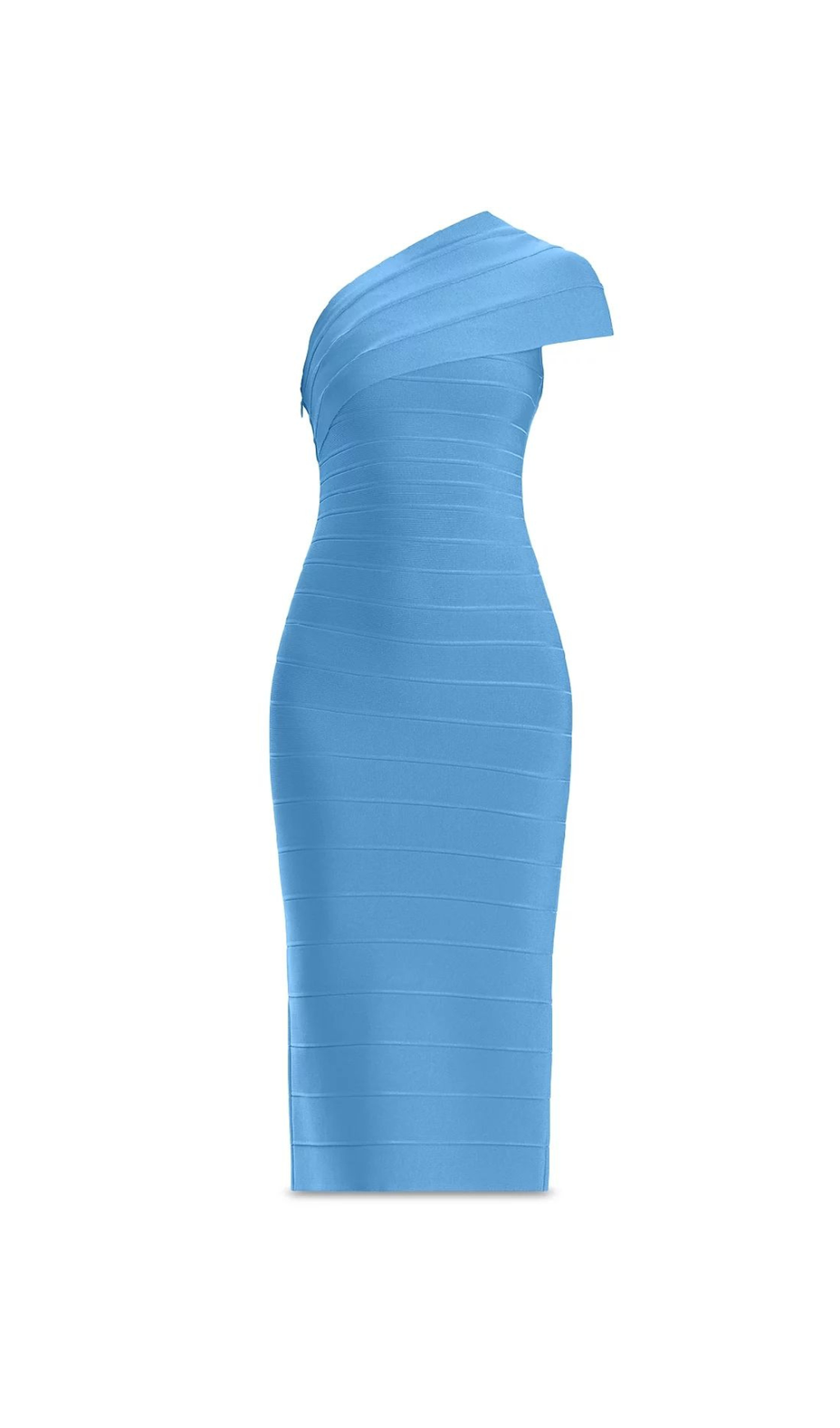 Abigail – One-Shoulder-Bandage-Midikleid in Blau