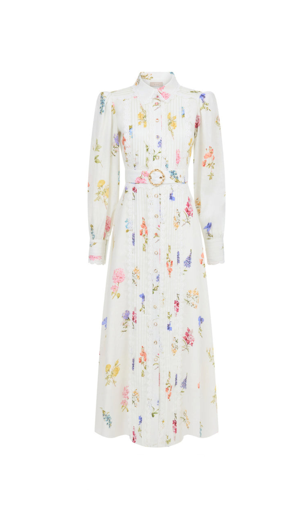 MURIEL LONG CUFFED SLEEVES FLORAL MAXI DRESS