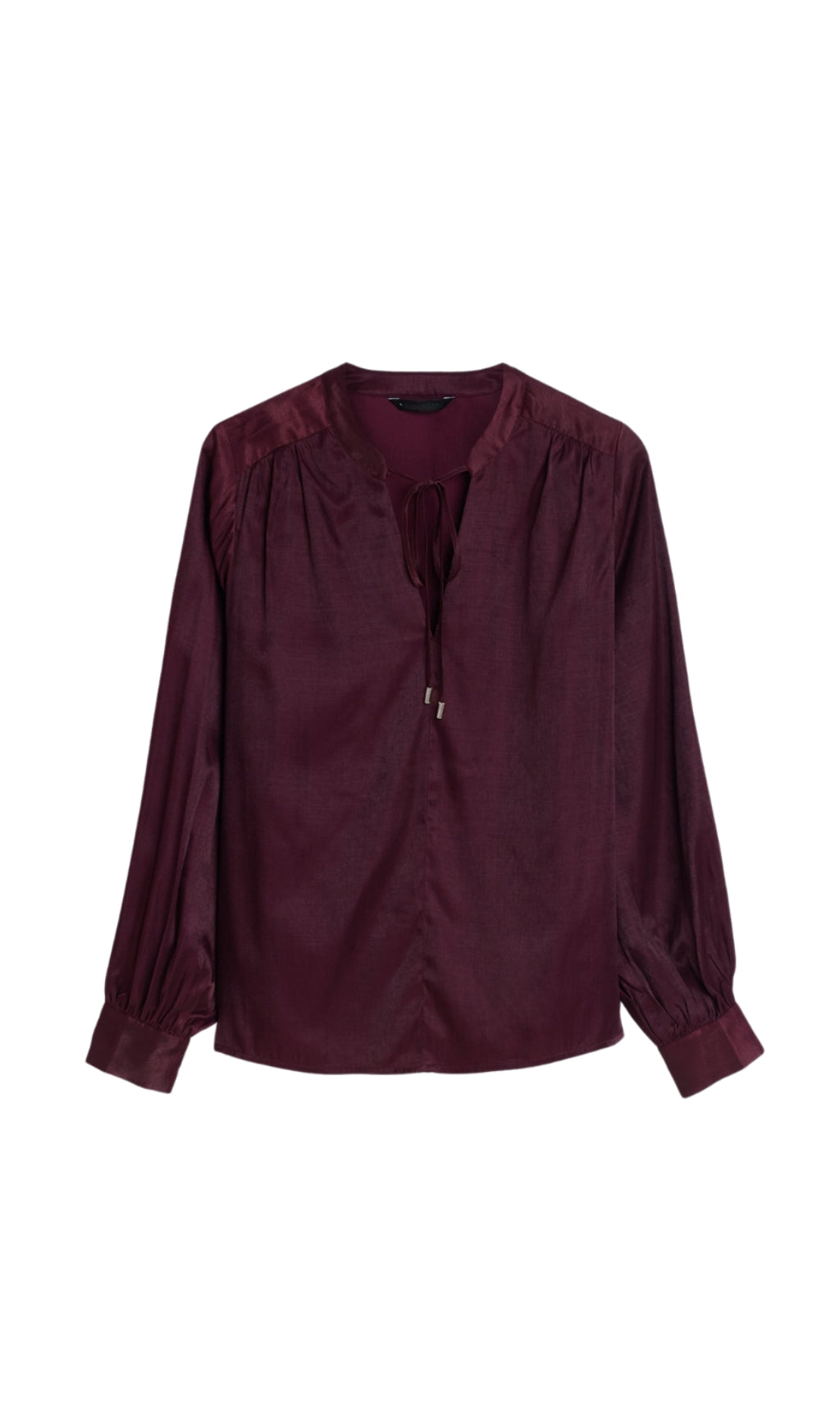 Viskosebluse in Burgunderrot