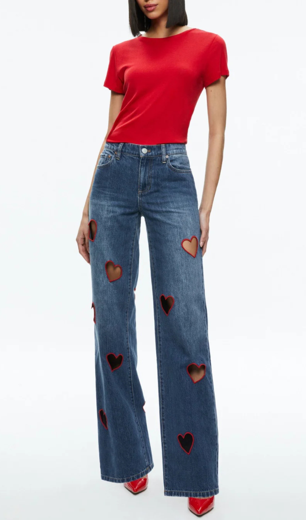 Jeans con ricamo a cuore Elowen
