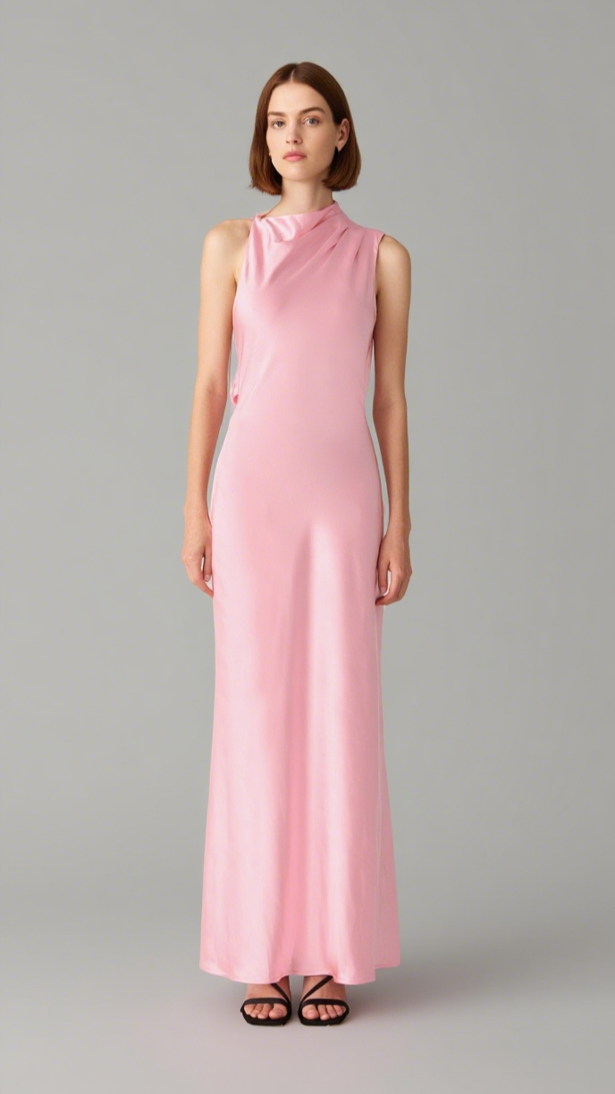 SANTANA GLOSS SATIN MAXI DRESS