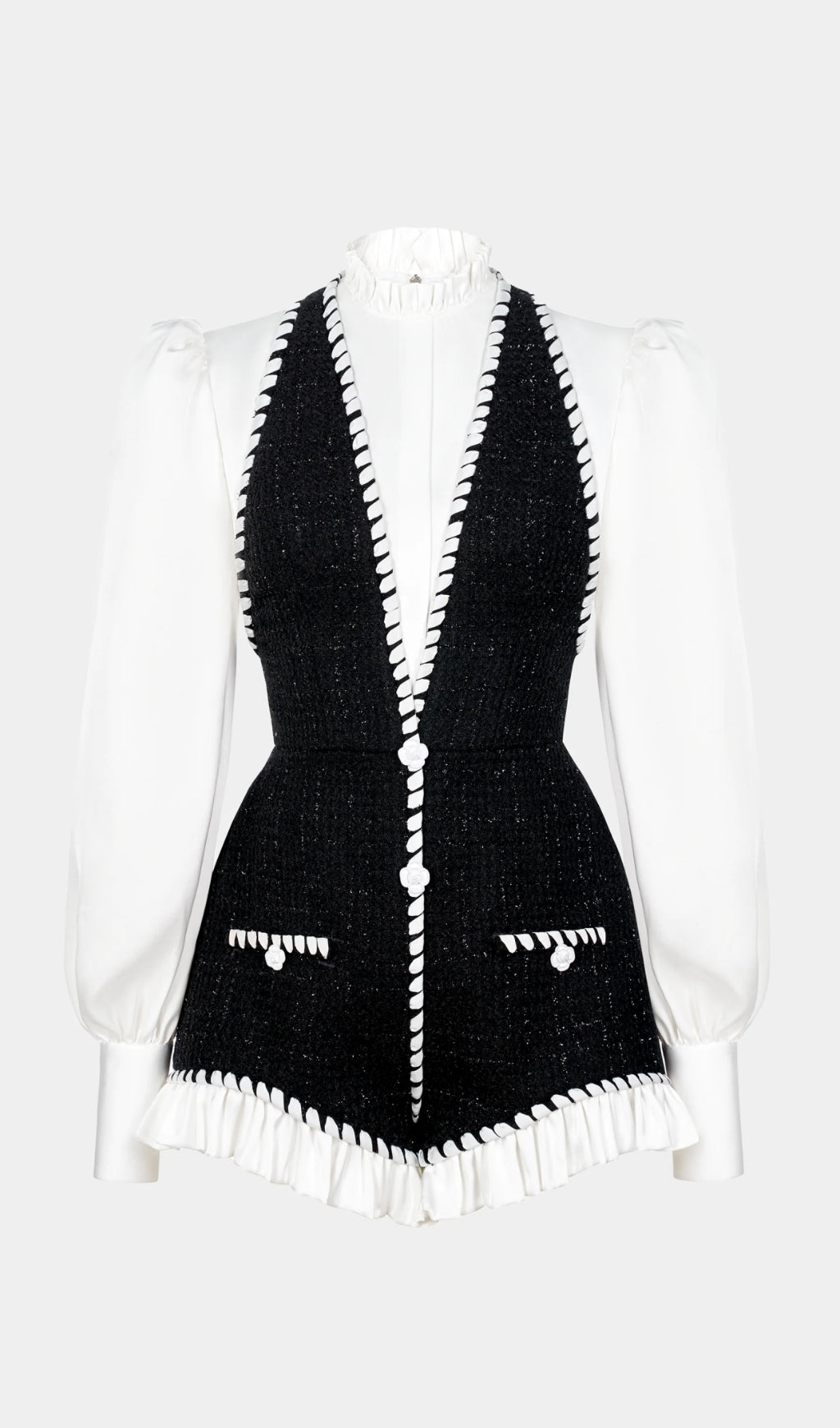 Vicky Neckholder-Tweed-Hemd-Strampler