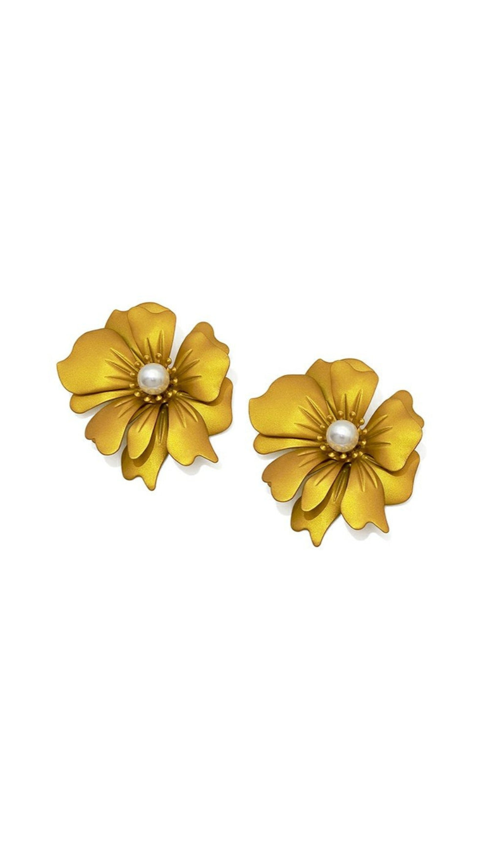 BROWN PETAL ALLOY EARRINGS