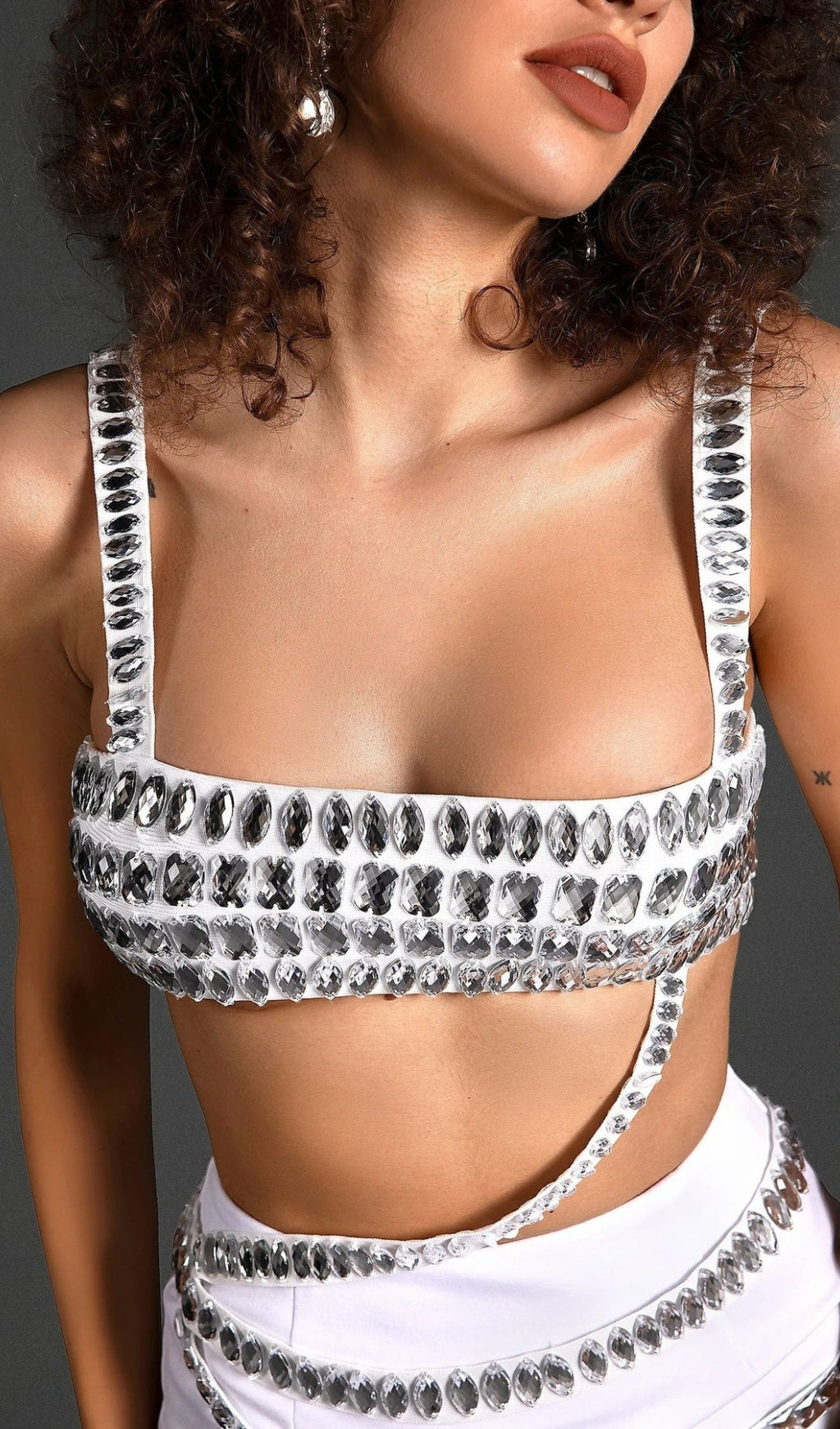 SET DUE PEZZI IN CRISTALLO BIANCO