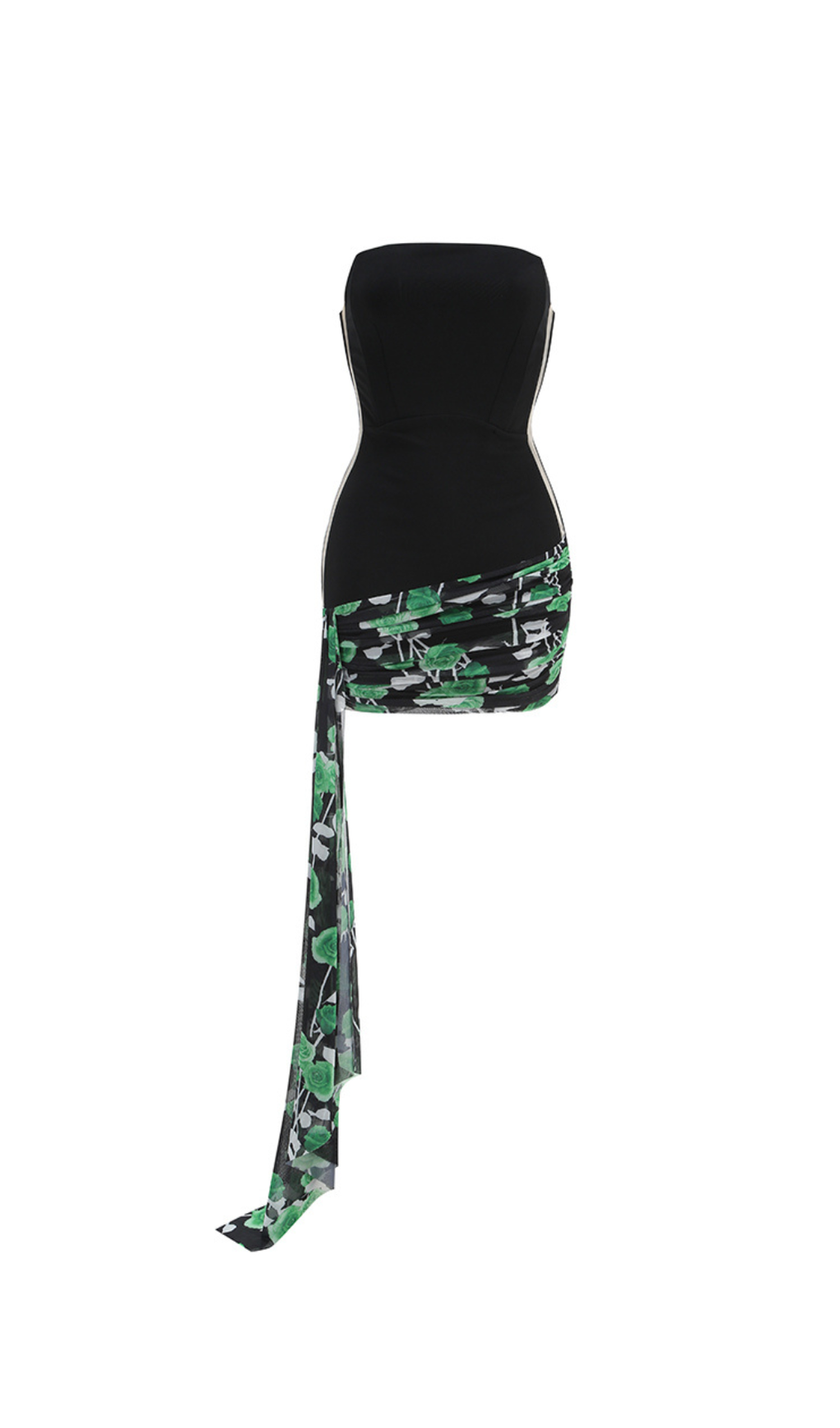 TRÄGERLOSES MINIKLEID MIT VERA ROSE-PRINT